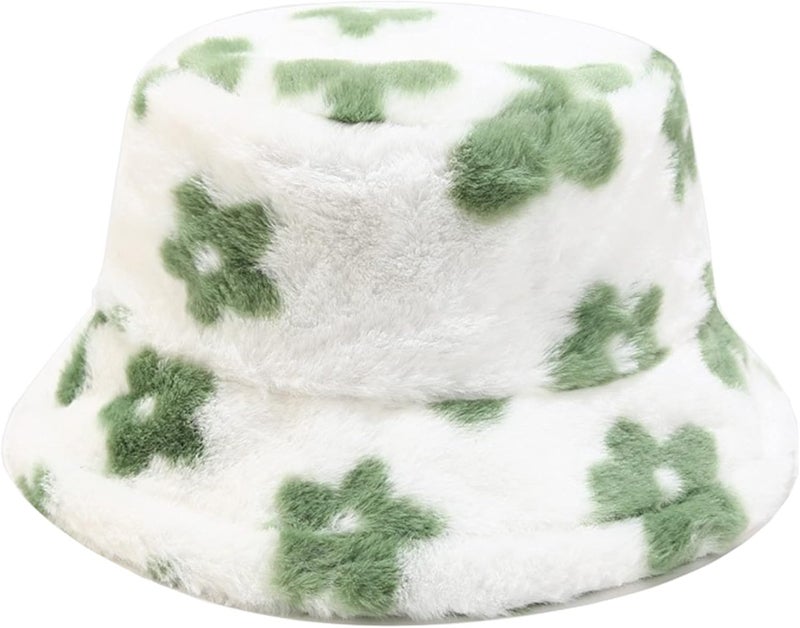 Dirholl Women's Winter Faux Fur Fuzzy Warm Bucket Hat - Image 1